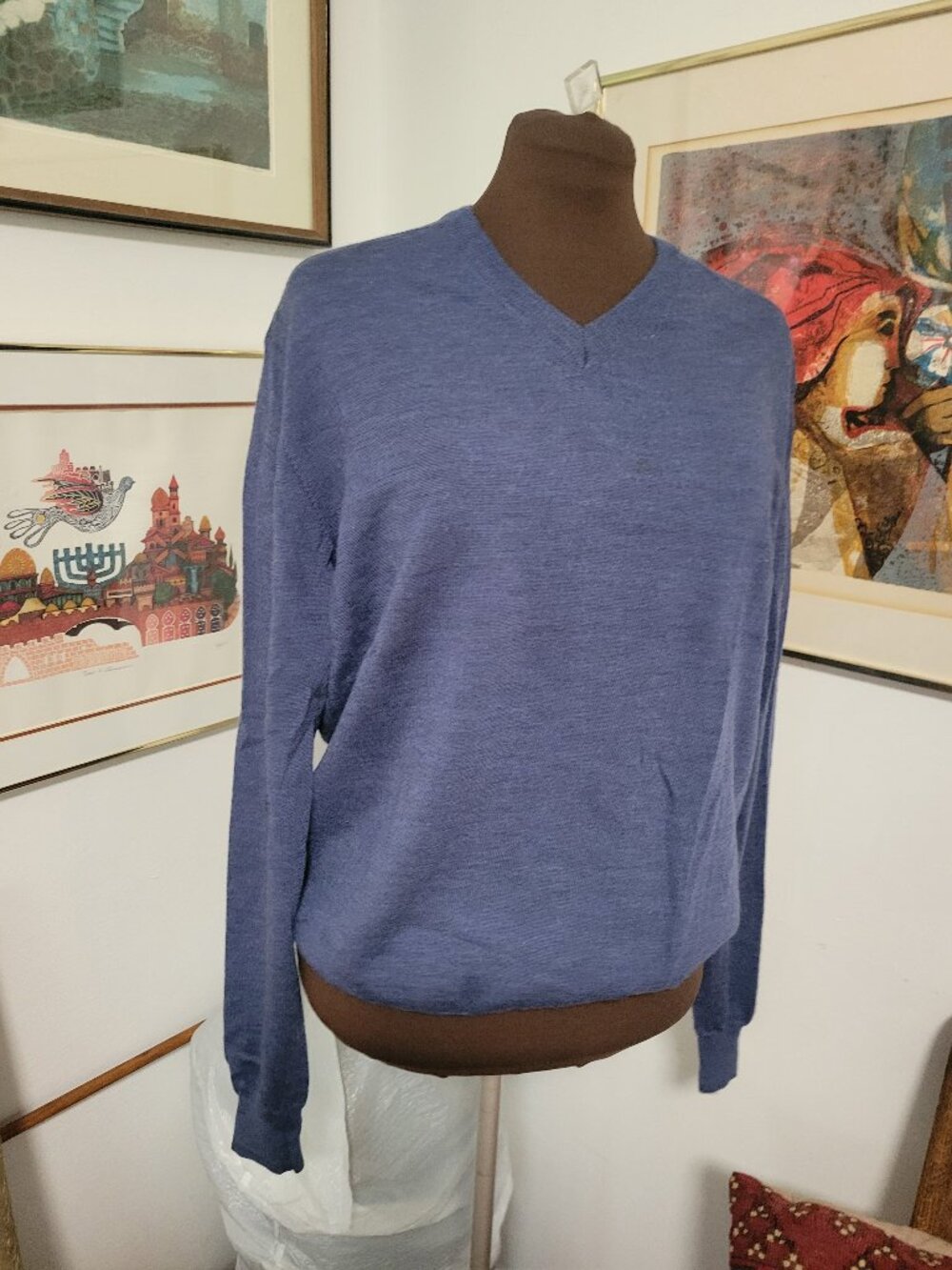 Marco Fiori italian Merino Wool V-neck Sweater size M